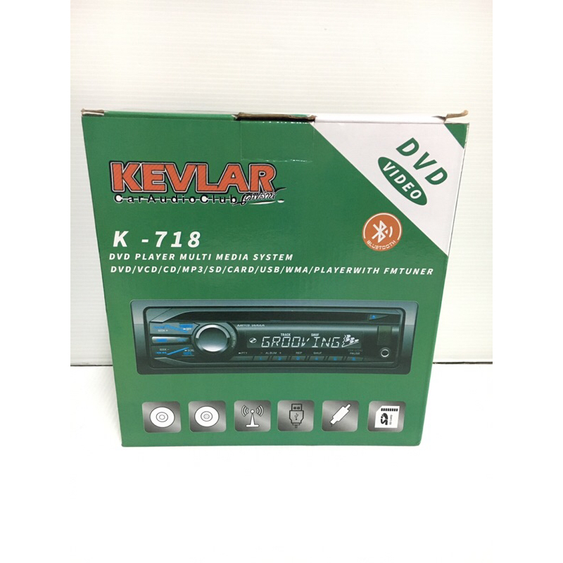 Kevlar วิทยุ CD MP3 USB 1din เล่นแผ่นDVD ioiมีบลูทูธ Bluetooth FM