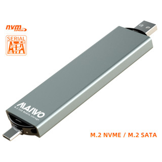 กล่องใส่ SSD M.2 NVMe / SATA MAIWO K1683P2 USB3.2 Gen 2 Aluminum Enclosure for M.2 SSD with USB A and USB C Port