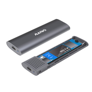 กล่องใส่ SSD M.2 NVMe / SATA  MAIWO K1689 Aluminum USB3.2 Type-C Tool free Enclosure for M.2 PCIe NVMe/SATA SSD