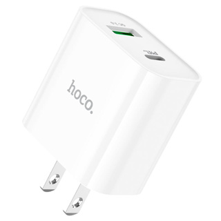 Hoco C80Plus หัวชาร์จเร็ว 2 พอร์ต (Type-C/USB) รองรับชาร์จเร็ว PD 20W + QC3.0 มาใหม่