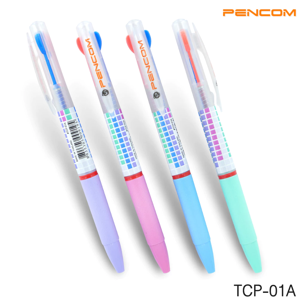 ปากกาลูกลื่น 2สี Pencom TCP-01A (ราคาต่อ 4 ด้าม)