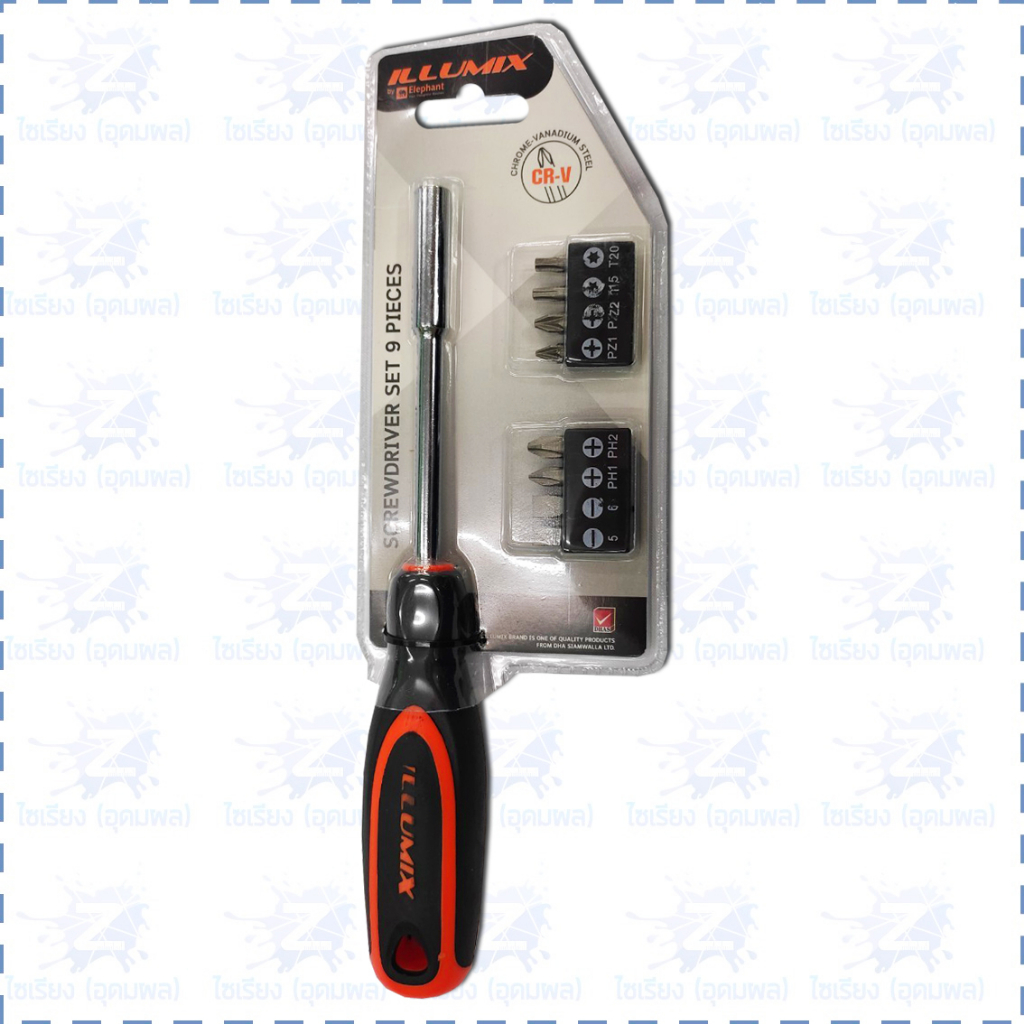 รวมอุปกรณ์ช่าง Illumix ตราช้าง ไขควง คีม ประแจ ตลับเมตร Screwdriver Wrench Pliers Measuring Tape