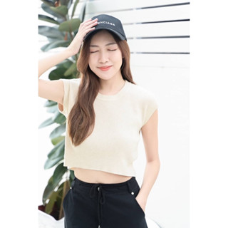 Knitting crop tank top เสื้อครอป basic style