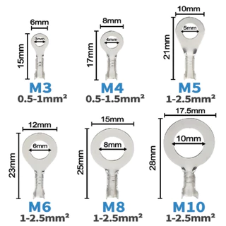 หางปลาทองเหลือง แบบกลม 3 - 12mm. หางปลาเสียบ ทองเหลือง กลม แฉก เปลือย หุ้ม ขั้วต่อสายไฟ อุปกรณ์ แอร์ รถยนต์ CE001