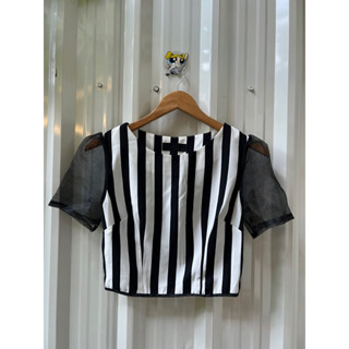 [มือสอง] cps เสื้อครอป ลายทาง