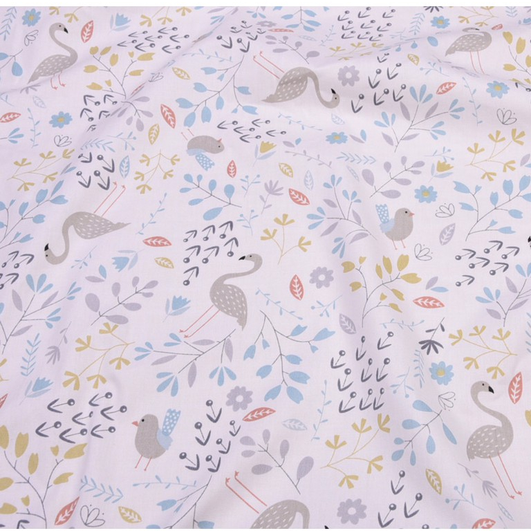 ผ้าคอตตอน 100% ทอทวิล ผ้าเมตร พิมพ์ลายดอกไม้ หน้ากว้าง 1.6 เมตร