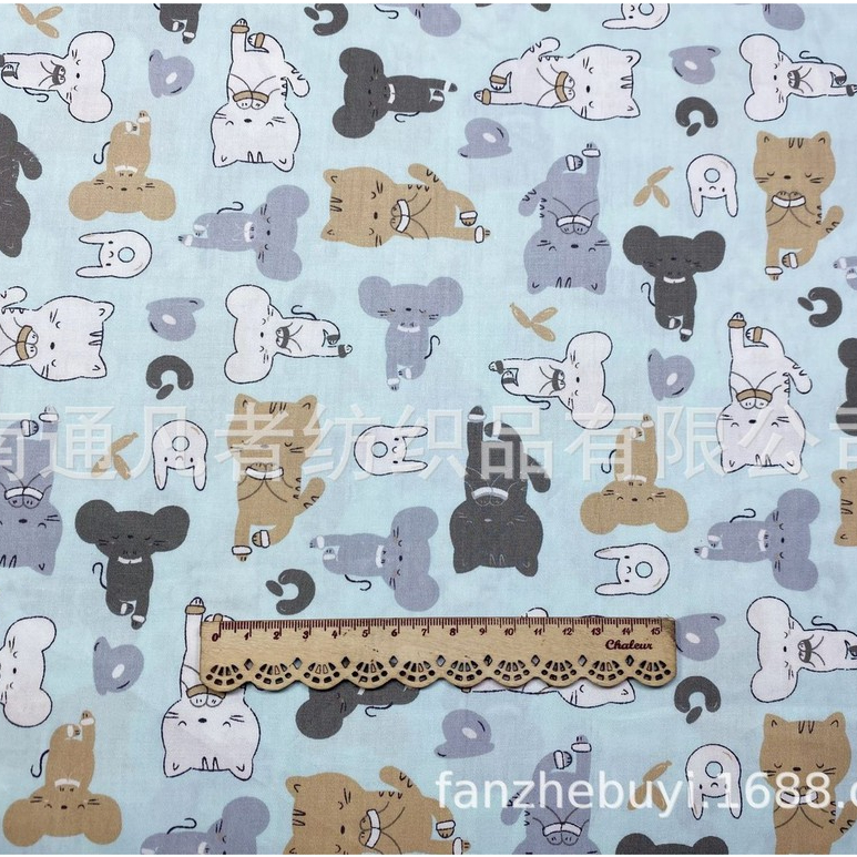 ผ้าคอตตอน 100% ทอทวิล ผ้าเมตร หน้ากว้าง1.6 เมตร  ลายการ์ตูน ลายดอก