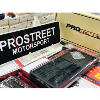 กรอบป้ายทะเบียน prostreet mortors แท้ กรอบพลาสติก สีดำ ชุด 2 ชิ้น กรอบป้าย กรอบป้ายทะเบียนแต่ง license plate