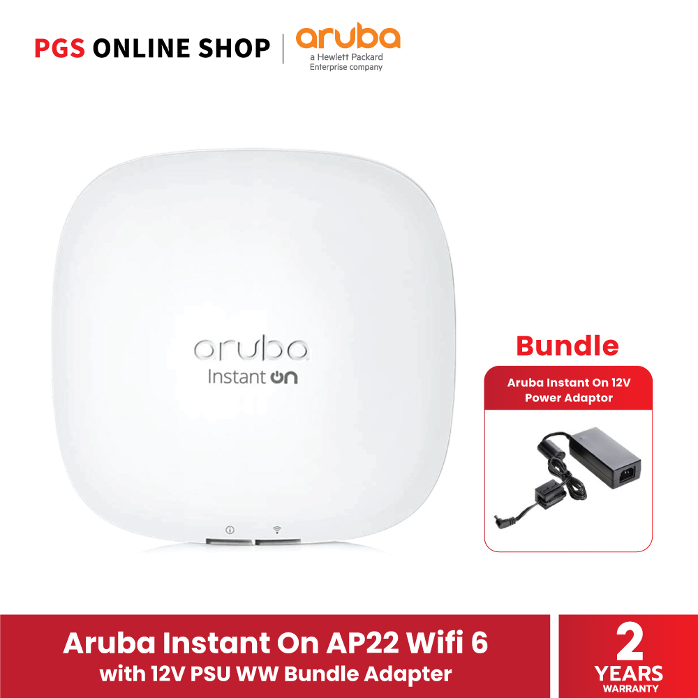 Aruba Instant On AP22 (R6M51A) Indoor Wi-Fi 6 อุปกรณ์กระจายสัญญาณ 802.11ax, 2x2 Access Point Bundle 