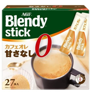 AGF**ส่งฟรีไม่ต้องมีโค้ด**ของแท้จากญี่ปุ่น (กล่อง 27 ซอง) AGF Blendy Stick Café Au Lait - No Sugar