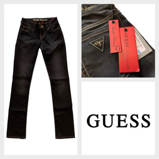 Guess(เกสส์) GS39 กางเกงขายาวผู้หญิง เอวต่ำ Skinny สีดำ ปักด้ายทอง