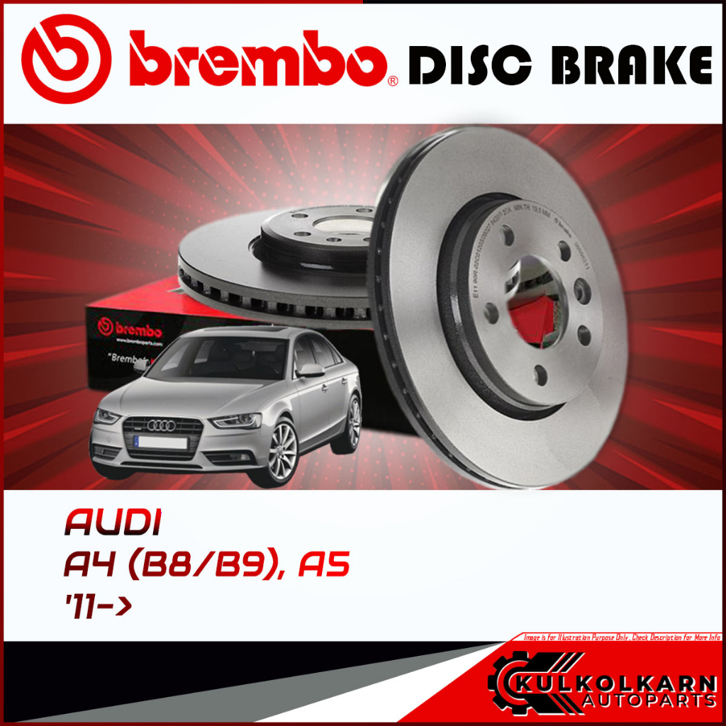 จานเบรกหน้า    Audi A4 (B8/B9), A5 (HC) 11-> (09 A820 11)