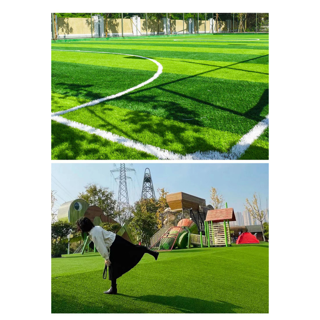 หญ้าเทียม3cm หญ้าเทียมราคาถูก หญ้าเทียมปูพื้น  เนื้อแน่น ขนฟู ไม่หลุดไม่ร่วง เหมือนหญ้าจริงมาก - รูปที่ 3