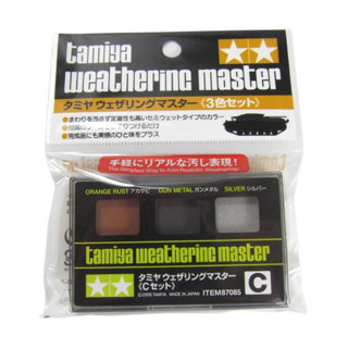 Tamiya อุปกรณ์ทำสี กันพลา พลาโม Weathering master C set (Orange rust / Gun metal / Silver)