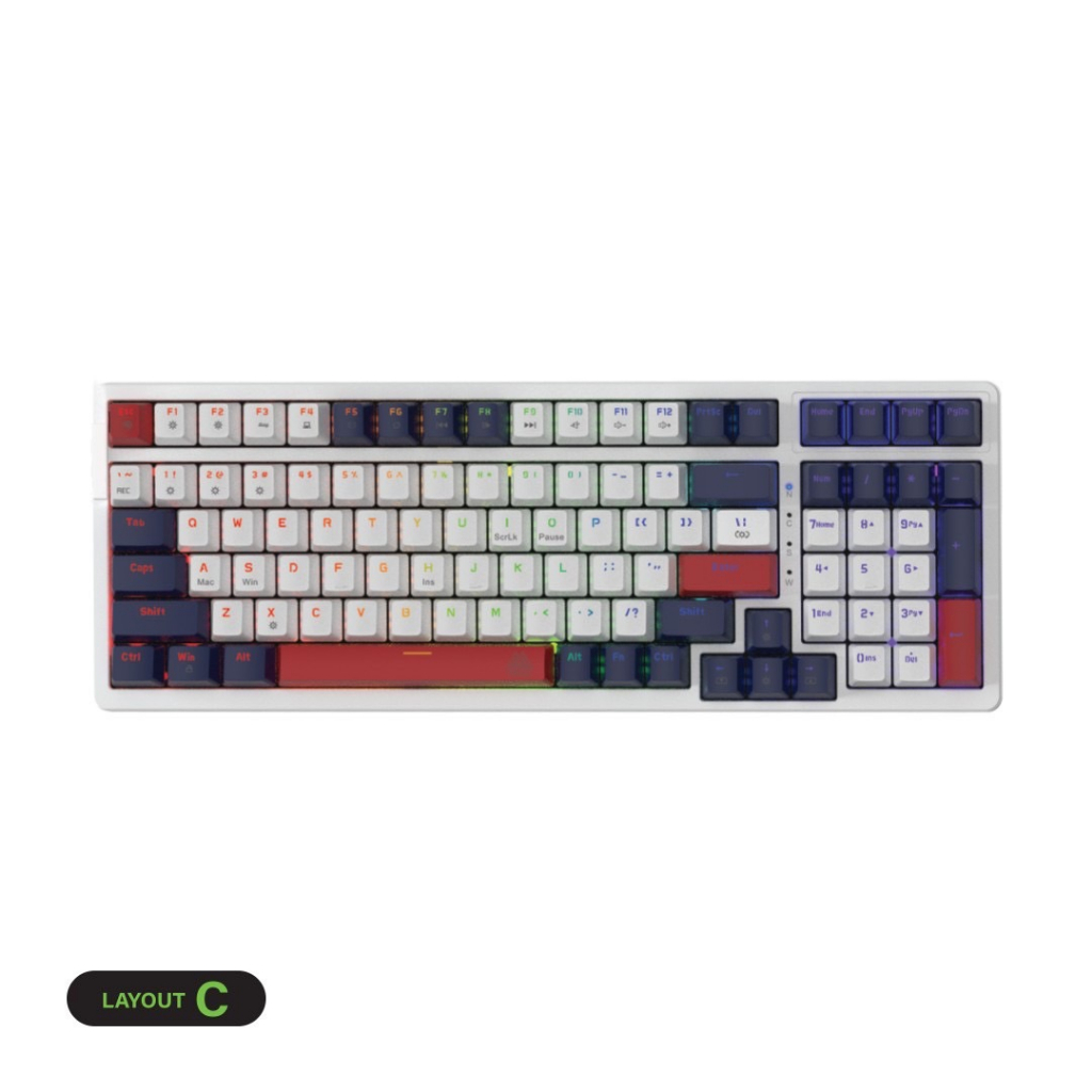 คีย์บอร์ด EGA Type CMK1 Hot-Swap Custome Gaming Keyboard Mechanical Switch คีย์บอร์ดแมคคานิคอล มีไฟ RGB ประกัน 2 ปี