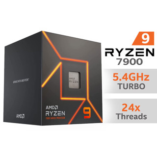 CPU (ซีพียู) AMD RYZEN 9 7900 3.7 GHz (SOCKET AM5) รับประกัน 3 - Y