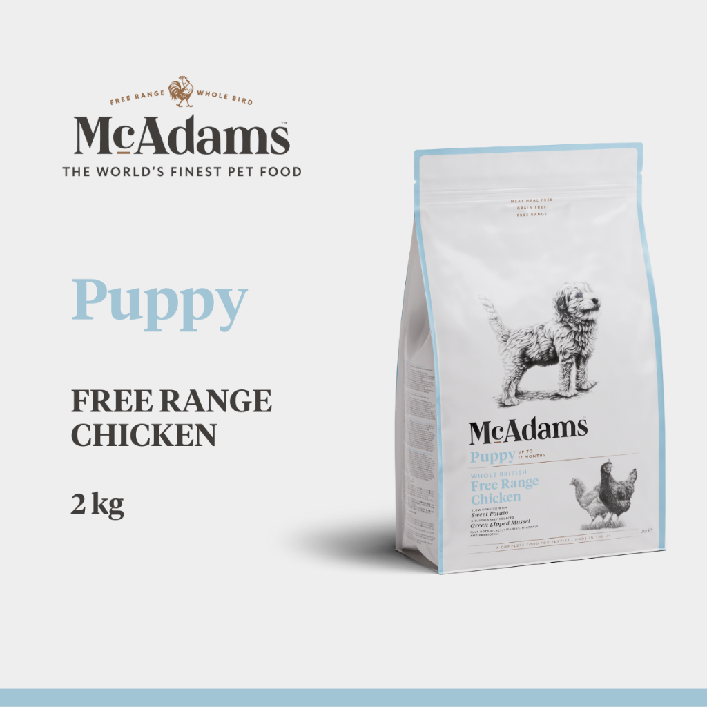 McAdams Puppy Free Range Chicken 2 kg แมคอดัมส์ ปั๊ปปี้ สูตรไก่ฟรีเร้นจ์ สำหรับลูกสุนัข