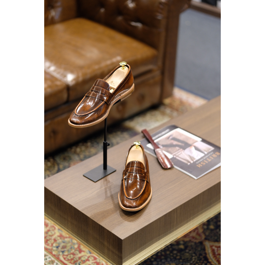 British รองเท้าหนังโลฟเฟอร์ รุ่น Penny Loafers : Wishky (สีเฉพาะของทางร้าน)