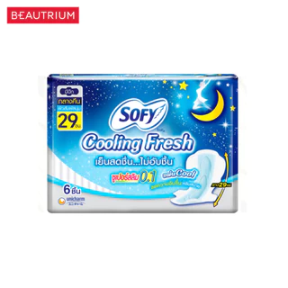 SOFY Cooling Fresh Night Super Slim 0.1 Wing 29cm. ผ้าอนามัย 6pcs