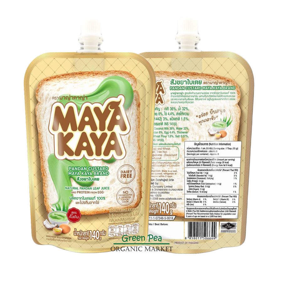 มาญ่า คาญ่า MAYA KAYA สังขยาใบเตย ขนาด 140 กรัม ตำนานความอร่อย เข้มข้นแบบไทย มีโปรตีนจากไข่