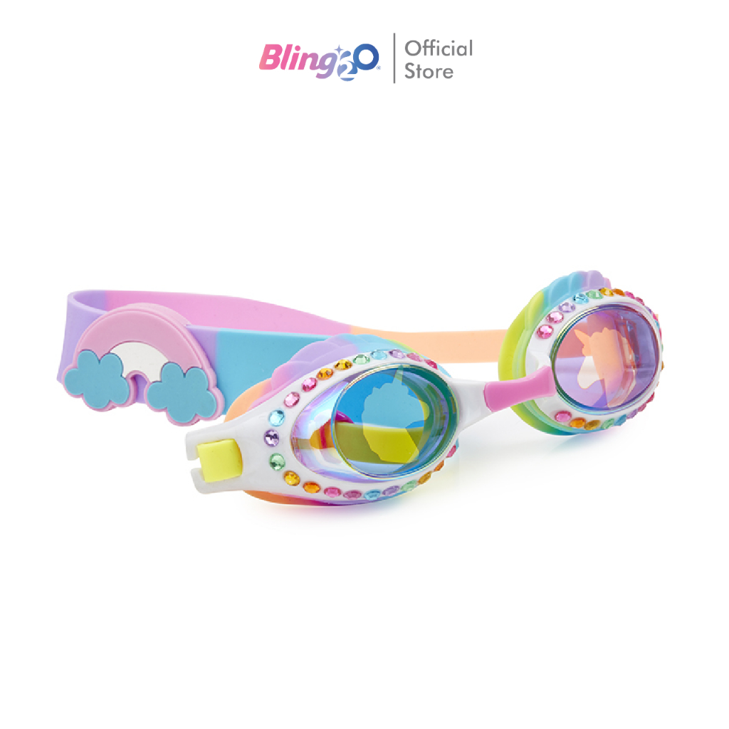 BLING2O แว่นตาว่ายน้ำเด็กยอดฮิตจากอเมริกา EUNICE THE UNICORN ป้องกันฝ้าและ UV ถ่ายรูปสวย สายซิลิโคนนิ่มไม่พันผม