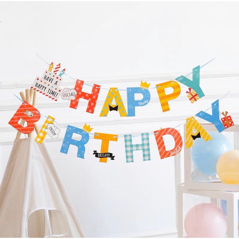 ป้ายวันเกิด ป้ายHBD กระดาษ มีหลายแบบ ร้านไทย สินค้าพร้อมส่ง