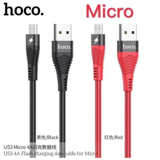 Hoco สายชาร์จเร็ว 5.0A/4.0A. สายถักอย่างดี 1.2m. Supercharge USB Type C Micro USB charging data cable U53