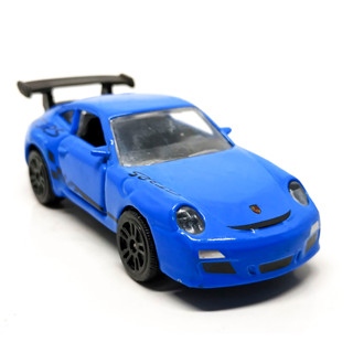 รถเหล็กมาจอเร็ต Majorette Porsche 911 GT3 สีน้ำเงิน ขนาด 1/64 ยาว 8 cm มือสอง #003