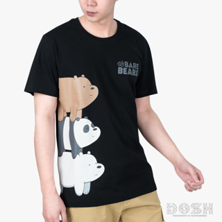 DOSH UNISEX T-SHIRTS WE BARE BEARS เสื้อยืดคอกลมแขนสั้น ผู้ชาย-ผู้หญิง FBTM210904-BL