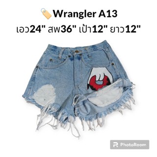 🏷️ Wrangler กางเกงยีนส์ขาสั้นเอวสูง กางเกงยีนส์ขาสั้นผู้หญิง