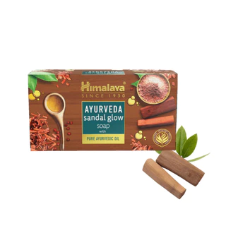 Himalaya Ayurveda (กล่องสีน้ำตาล)Sandal Glow Soap. สบู่หิมาลายาซันดัลโกลว์