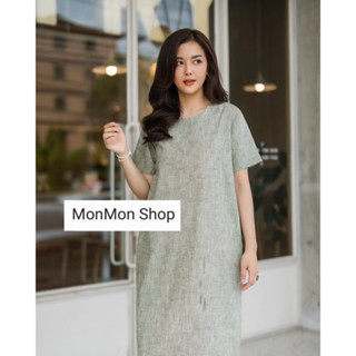 ~MONMONSHOP👗MON6647～ เดรสเชิ้ตแขนสั้นปลายแขนพับเบิ้ลเก๋ๆ ตัวเดรสเจาะสาบยาว มีกระเป๋า สองข้างซ้ายขวา ชายล่างผ่าเล็กๆ ทั้ง