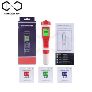 เครื่องวัดค่าน้ำ 4 in 1 Waterproof TDS PH EC Temperature Meter ที่ตรวจสอบค่าความเป็นกรด-ด่าง เครื่องวัดค่าน้ำ อุปกรณ์วัด