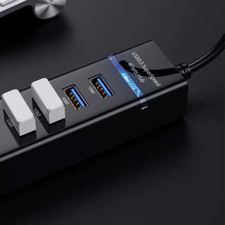 USB ความเร็วสูง 4 พอร์ตฮับ USB 3.0 USB HUB Adapter สำหรับ PC แล็ปท็อปอุปกรณ์เสริมคอมพิวเตอร์