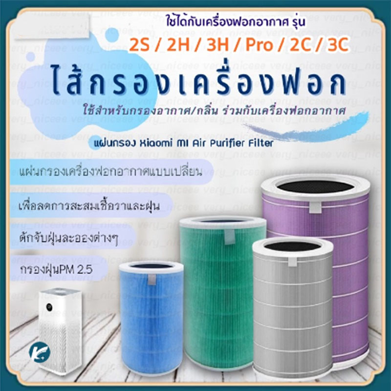 【KC】ไส้กรองอากาศ Xiaomi Hepa H13 Purifier Filter ไส้กรองxiaomi รุ่น2S 2C 2H Pro 3C 3H แผ่นกรองต้านเชื้อแบคทีเรีย