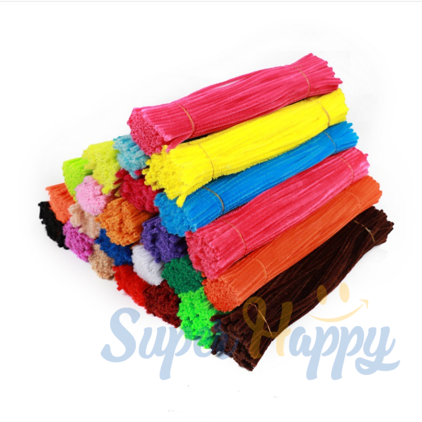 ลวดกำมะหยี่ ขนาด 6 มิล ยาว30cm (50เส้น) สีล้วน DIY Velvet Wire