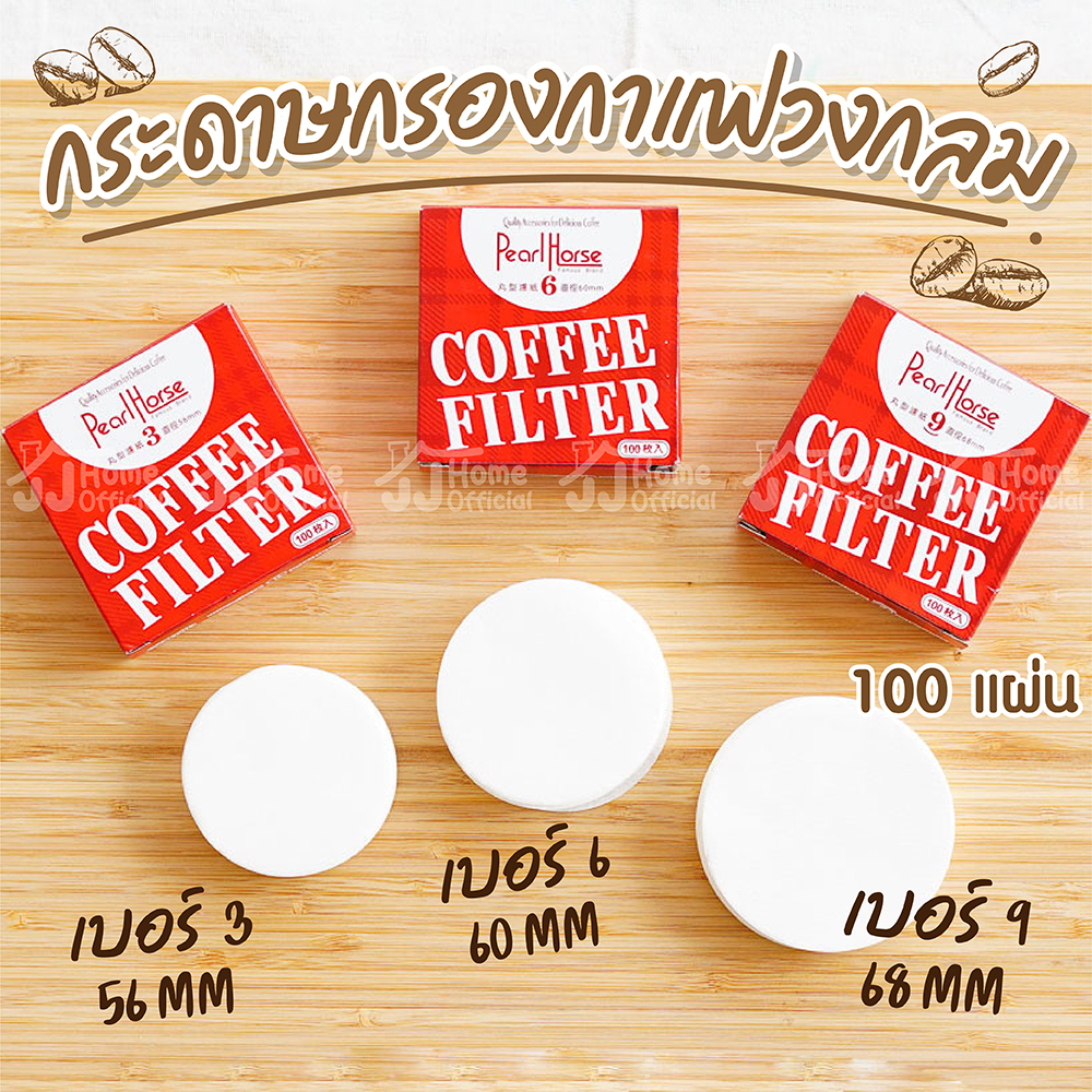 แผ่นกรองกาแฟ 100 แผ่น Moka Pot Paper Filter กระดาษกรองกาแฟวงกลม แผ่นกรอง สำหรับ หม้อต้มกาแฟ กรองผงกาแฟ โมก้าพอท กาแฟบด