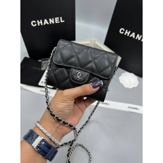 CC wallet and chain Grade vip Size 11cm อะไหล่เงิน