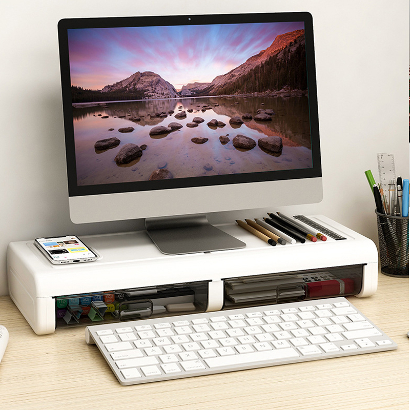 JARUSEAT ขาตั้งจอคอมพิวเตอร์ ขาตั้งโน๊ตบุ๊ค ขาตั้งจอพร้อมลิ้นชักและชาร์จไร้สาย - รูปที่ 5