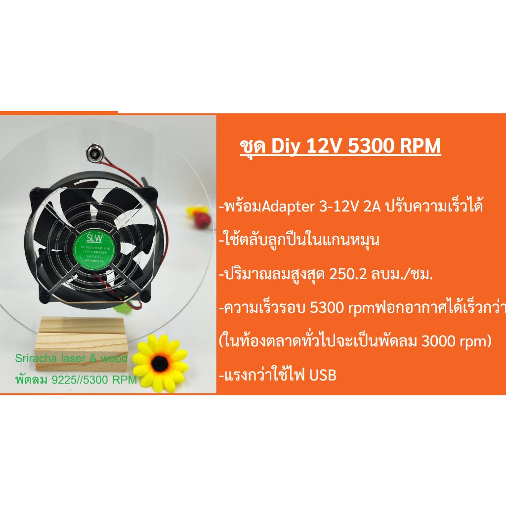 Diyเครื่องฟอกอากาศ พัดลม 12V 4200RPM และรุ่น 5300 RPM แรงสุด 1เดียวในไทย ฝาปิดกรอง ราคาถูกสุดๆ รูปที่ 5