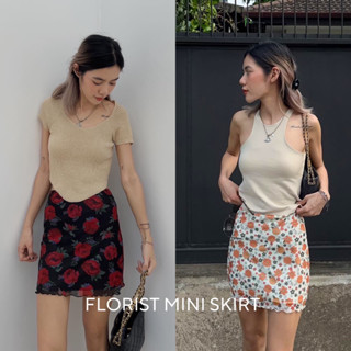 PACHY | FLORIST MINI SKIRT กระโปรงสั้นสองเลเยอร์ลายปริ้นท์ดอกไม้