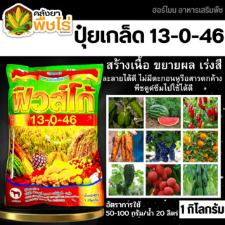 🌽 13-0-46 (ปุ๋ยเกล็ดฟิวส์โก้) 1กิโลกรัม ลมเบ่ง เร่งดอก ดึงช่อ