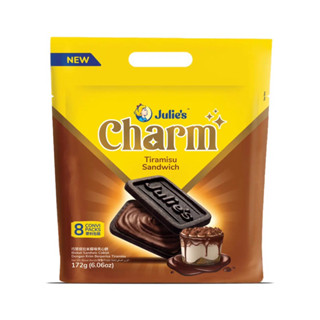 💛 จูลี่ส์ ชาร์ม คุกกี้สอดไส้ครีมทีรามิสุ | Julies Charm Tiramisu Sandwich 172g