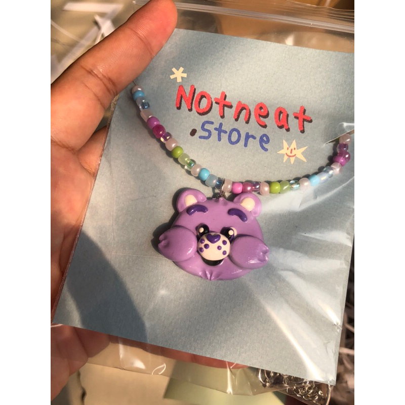 สร้อยหมี lavender ( made to order 11-12 days)