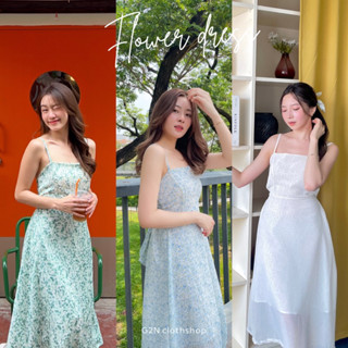 flower dress💐 เดรสผูกหลังP011