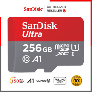 SanDisk Ultra Micro SD Card 256GB Class10 A1Speed 150mb/s (SDSQUAC-256G-GN6MN x 1) เมมโมรี่การ์ด โทรศัพท์ มือถือ ประกัน 10ปี