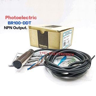 BR100-DDT Photo Sensor M18 Light&amp;Dark On, NPN Output. ระยะจับ 10CM