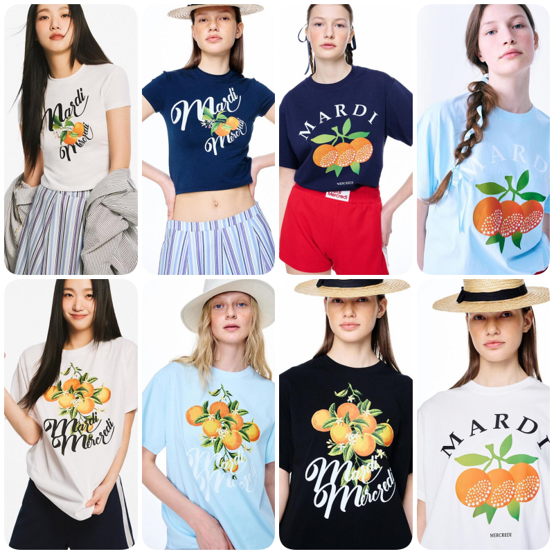 พรี เสื้อ MARDI MERCREDI Flower T-shirt เกาหลีของแท้ 100%
