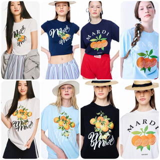 พรี เสื้อ MARDI MERCREDI Flower T-shirt เกาหลีของแท้ 100%