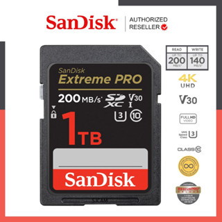 SanDisk Extreme Pro SDXC SD Card 1TB ( SDSDXXD-1T00-GN4IN ) ความเร็วอ่าน 200MB/s เขียน 140MB/s เมมโมรี่การ์ด SDCARD  แซนดิส รับประกัน Synnex lifetime